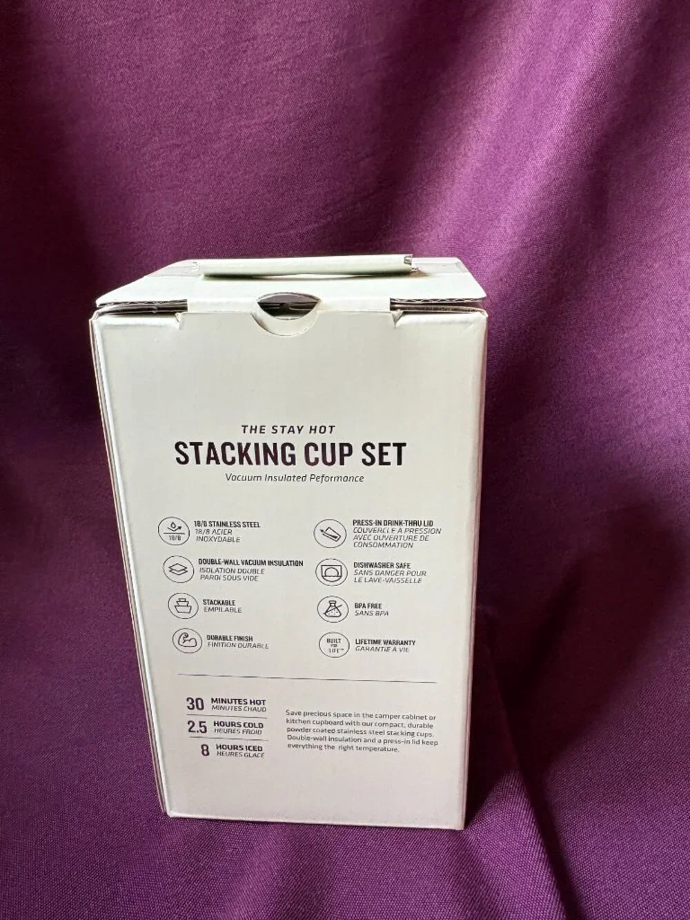NEW Stanley Stay Hot Stacking Cup Set 2-Pack 10 oz Wisteria Shine NIB